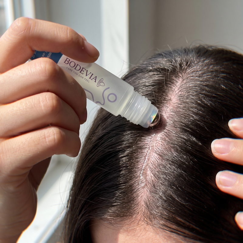 step 2 photo - rolling serum along scalp