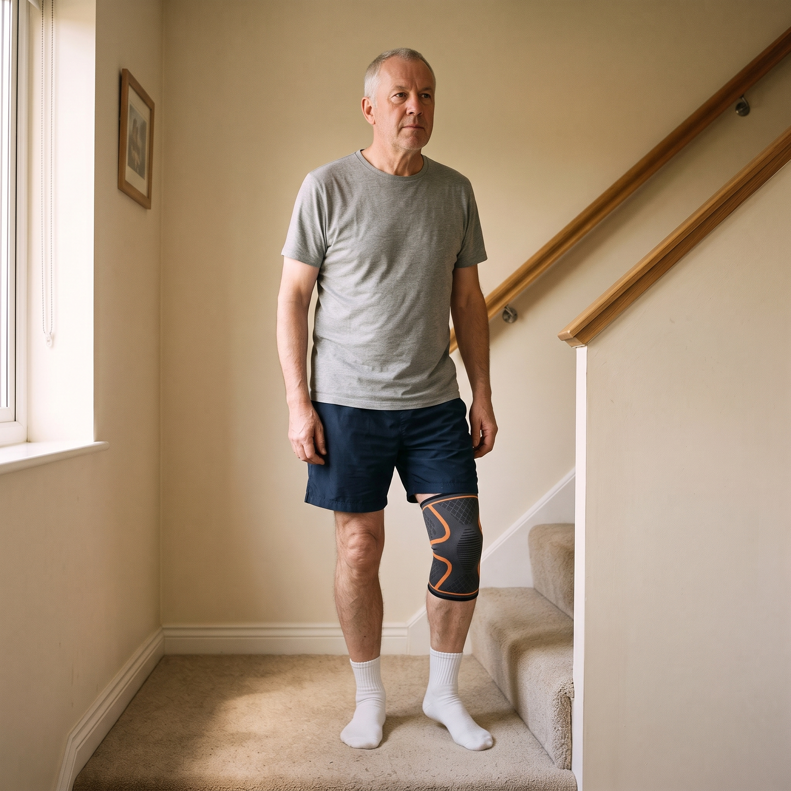 After — steady, supported knee