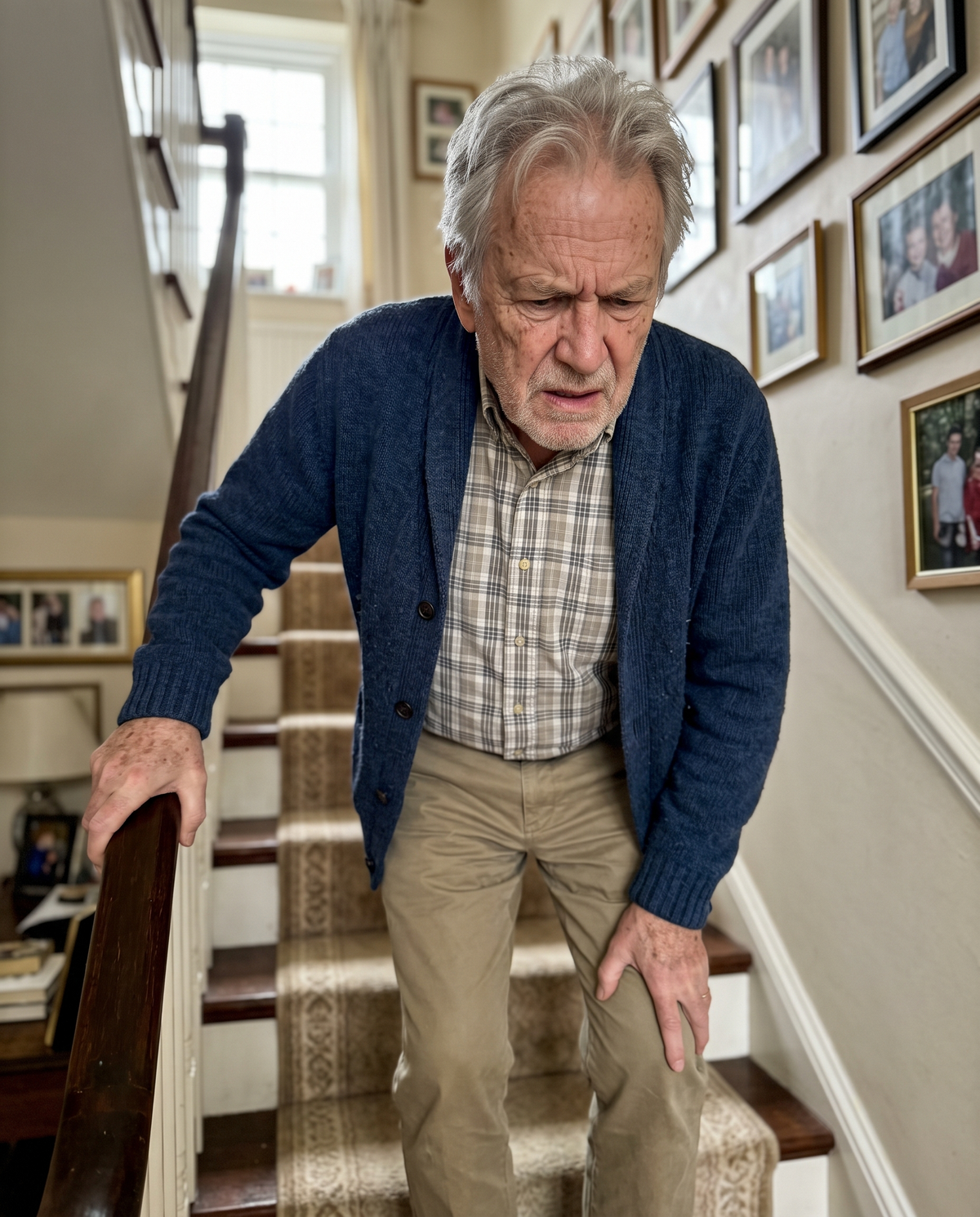 Man resting a sore knee