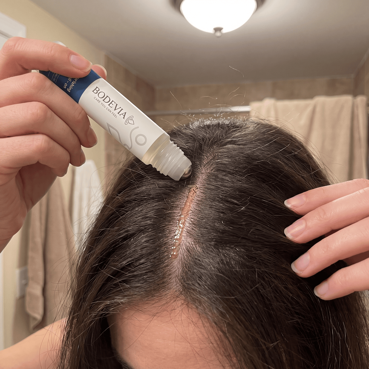 Rosemary Hair Nourishing Serum Roll-On Growth Roller Increase Hair Density Nourish Improves Scalp Health Hair Essence Care 25Ml - Bodevia