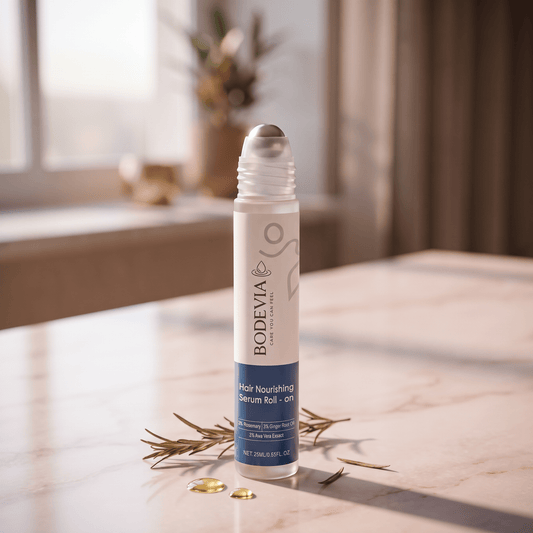 Rosemary Hair Nourishing Serum Roll-On Growth Roller Increase Hair Density Nourish Improves Scalp Health Hair Essence Care 25Ml - Bodevia